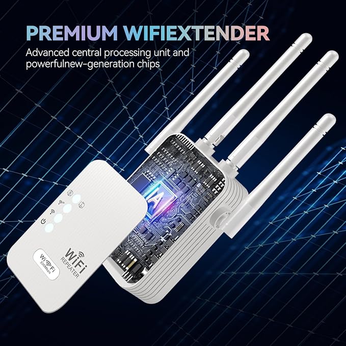 2025 WiFi Extenders Signal Booster for Home Long Range Up to 9800 sq. ft & 40 Devices, WiFi Extender Signal Booster, Internet Booster, Long Range WiFi Extender,Quick Setup-Medium