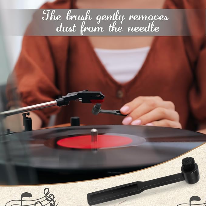 Ziliny 3 Pcs Vinyl Record Cleaning Brush Wooden Anti Static Dust Record Vinyl - Image 4