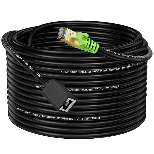 Ethernet Extension Cable 65ft, Network Cat6a Extension Patch Cable RJ45 Cords by Weetcoocm