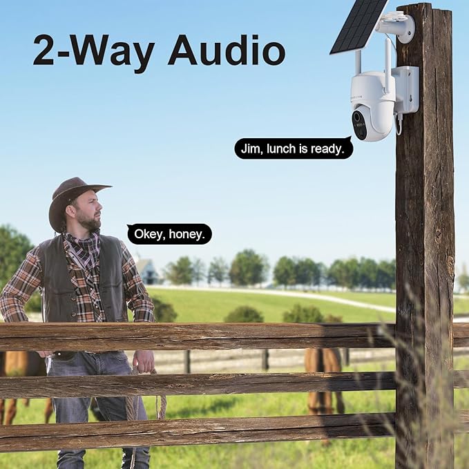 4G LTE Cellular Security Camera No Internet Needed, No wifi Security Camera Outdoor wireless, Wireless Security Cameras Outdoor with SIM Card, 360 PTZ, Human Sensor, SD/cloud, 2-way Talk, IP66