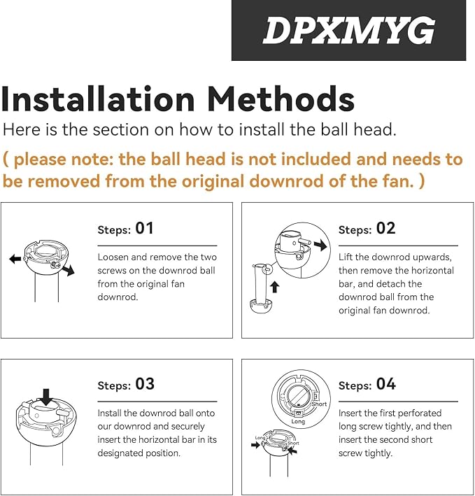 DPXMYG 60 inch Ceiling Fan Downrod with Extension Cord, 5 FT Gold Downrod for Ceiling Fan, 1 inch Outside Diameter, Boom Suitable for a Wide Range of Fans (Gold, Not Threaded)