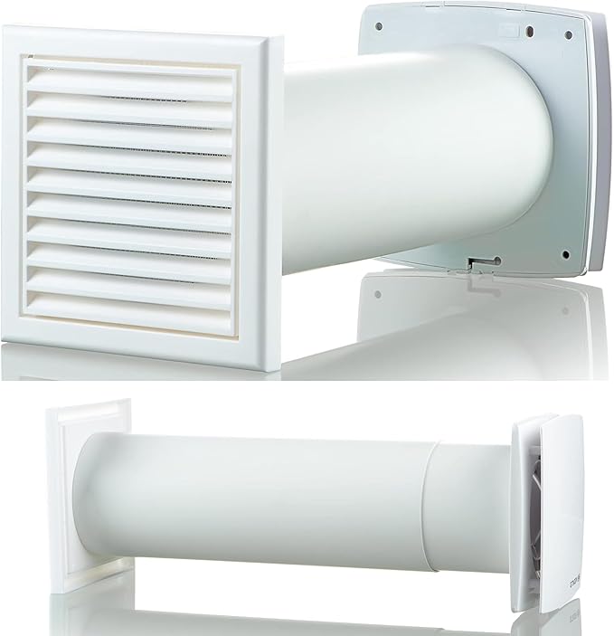 VENTS-US GK 150 LD - Easy to Install 6" Through The Wall Exhaust Fan with 109 CFM - Built to Remove Moisture, Harmful Fumes, Vapors, Odors, Humidity, and Common Indoor Air Pollutants