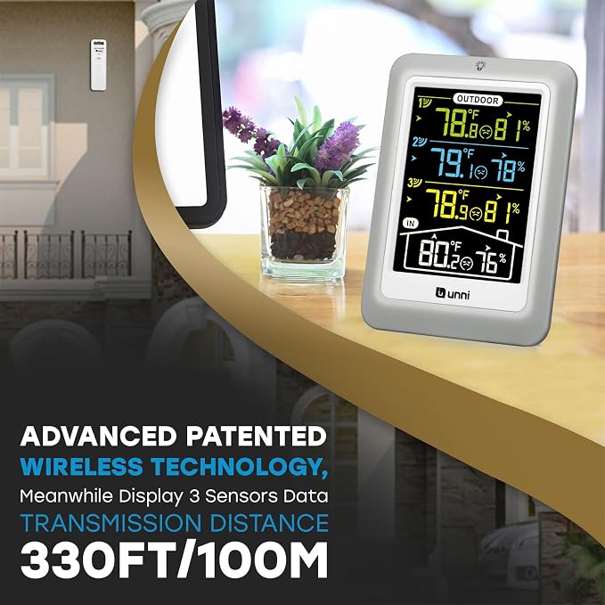 Indoor Outdoor Thermometer Wireless, 4.5 Inch Display Digital Hygrometer - Image 3