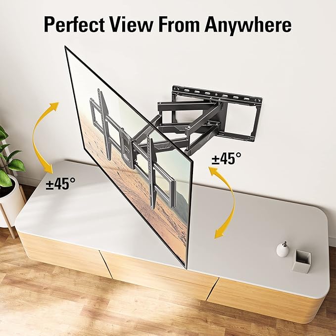Mounting Dream UL Listed TV Wall Mount for Most 42-84 Inch TV, Full Motion, with Swivel and Tilt, TV Bracket with Articulating Dual Arms, Fits 16inch Studs, Max VESA 600X400 mm, 100 lbs,MD2617