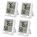 Geevon 4 Pack Mini Digital Hygrometer Gauge Indoor Thermometer – LCD Monitor by GEEVON