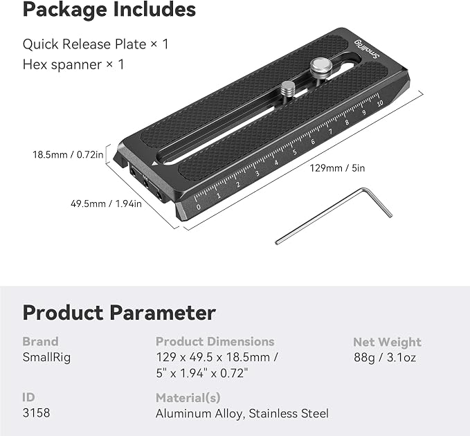 SmallRig 5" Quick Release Plate - Image 7
