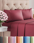 King Size 4 Piece Sheet Set - Comfy Breathable & Cooling Bed Sheets Set - Hotel Luxury Bedding for Women, Men, Kids, Teens, Boys & Girls - Deep Pockets, Ultra-Soft, Wrinkle Free - Oeko-Tex - Burgundy
