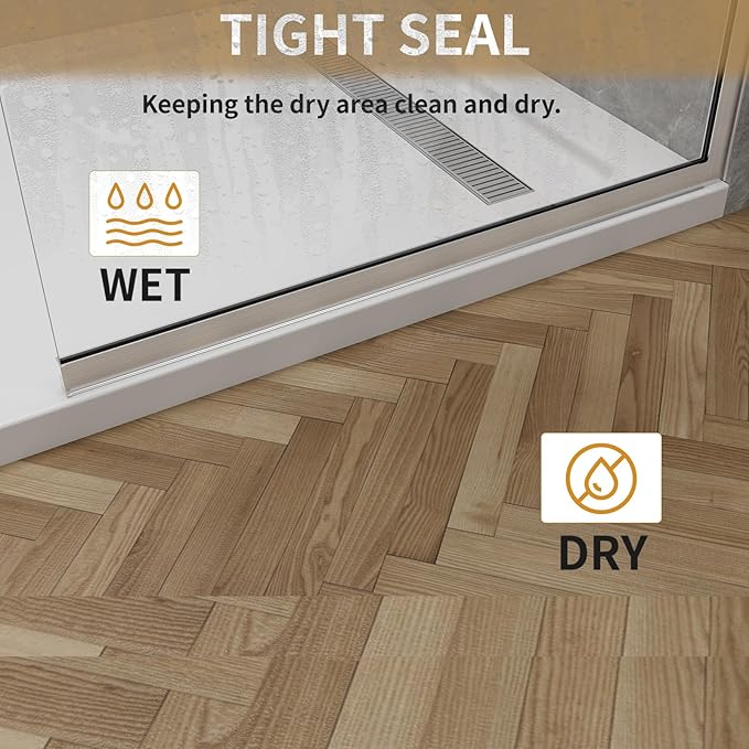 36"x76" Fixed Glass Shower Door, 3/8"(10mm) Thick Mid-Band Frosted Privacy Tempered Glass, Frameless Shower Glass Panel, Shower Screen Half Wall for Walk in Shower, Brushed Nickle