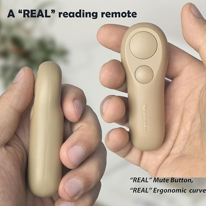SK SYUKUYU RF Remote Control Page Turner for Kindle Reading Ipad Surface Comics, iPhone Android Tablets Reading Novels Taking Photos(Light Brown)