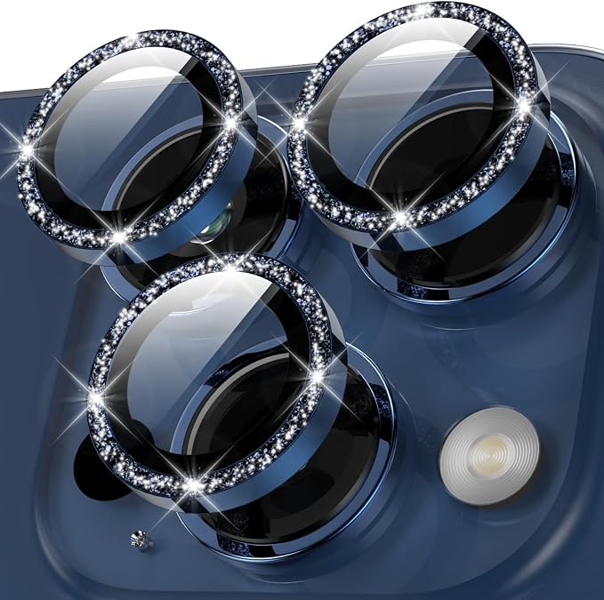 YWXTW Designed for iPhone 15 Pro/iPhone 15 Pro Max Camera Lens Protector Bling by YWXTW