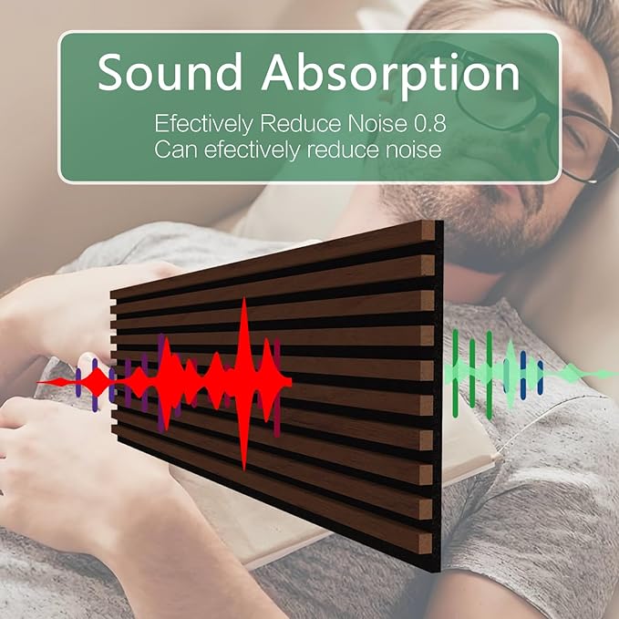 Premium Acoustic Wood Slat Wall Panels – Noise-Reducing Sound Absorption Panels for Home Theater, Studio & Office | Modern Decorative Slat Walling for Echo Control | Eco-Friendly & Easy to Install