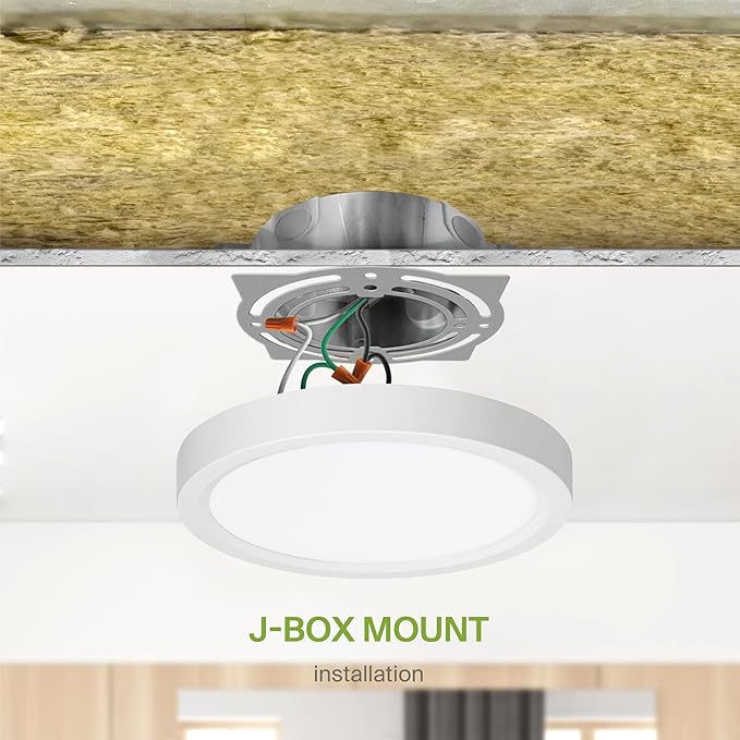 ASD LED 7" Round Flush Mount Ceiling Light Fixture, Low Profile Surface Lighting | 5CCT, Dimmable, Ultra-Thin, ETL Listed | 15W 1260LM 2700-6000K 120V | Kitchen, Bedroom, Hallway Lamp | White, 6 Pack