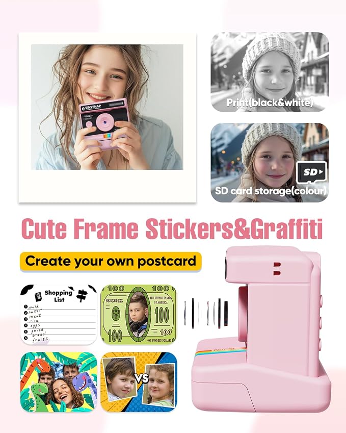 Instant Print Camera for Kids, 2.4 Inch Screen Kids Instant Cameras, Christmas - Image 4