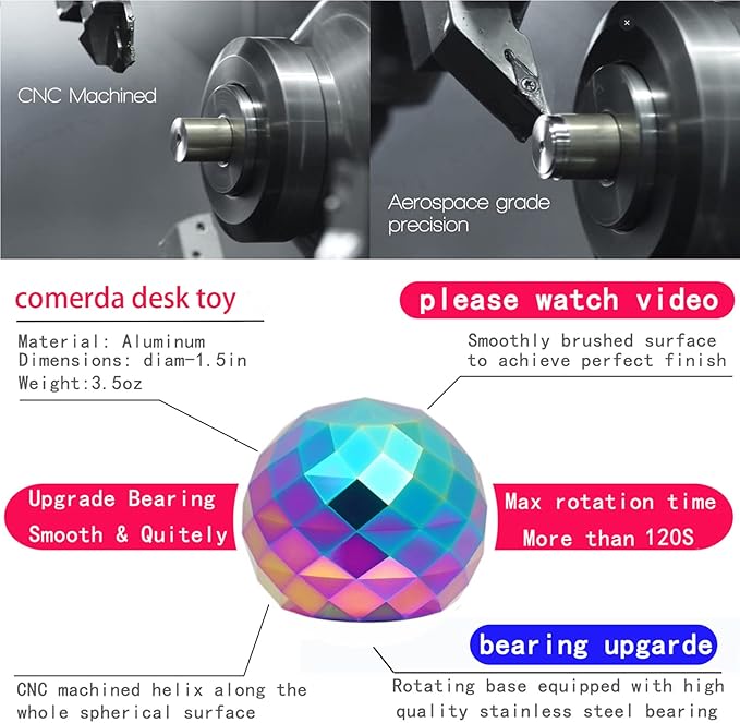Desk-Fidget-Toys for Kinetic-Toy: Cool-Gadgets Cool-Stuff for Adults Kids Teens, Spinning Up to 180 Seconds, Stress Relief Toy for Christmas Optical-Illusion Gift for Office School Home Women Men