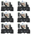 UL Listed 6 Pcs 8-Amp Electromagnetic Relay 24V DC Relay DPDT 2NO 2NC 8Pin Socket Base with Indicator Light Module and Test Button