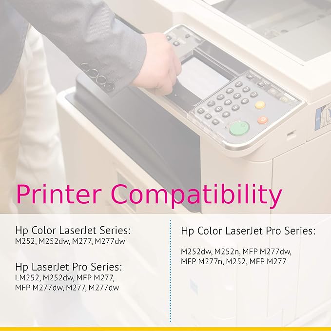 CS Replacement Toner Cartridge Compatible with HP 201A CF400A Black CF401A Cyan CF403A Magenta CF402A Yellow Color Pro M252dw M252n MFP M277dw MFP M277n Color M252 M252dw 4 Color Set