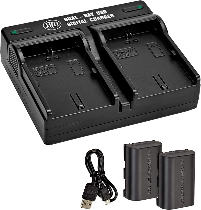 BM 2-Pack of LP-E6N Batteries and Dual Battery Charger - Image 2