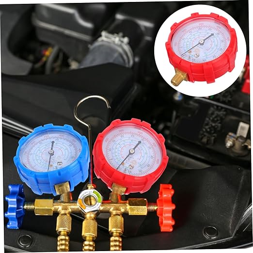 AKOOSY Automotive Gauge Set Multi Compatible Air Conditioning Pressure Monitoring Tool with Recharge Measuring Hose for Efficient Vehicle Repair and Maintenance