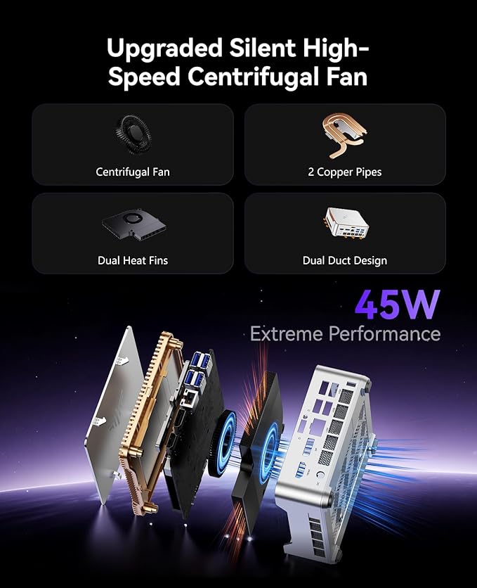 KAMRUI Pinova P2 Mini PC, Core i5-12600H (12C/16T, 4.5GHz), 16GB DDR4 512GB NVMe SSD Mini Computers, 18MB Smart Cache, 4K Triple Display(DP+HDMI+USB-C)/WiFi6/BT5.2 Micro PC for Home/Office/Business