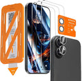 QHOHQ 3 Pack Screen Protector for iPhone 17 + 1 Set Camera Lens Protector by QHOHQ