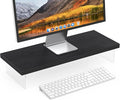 SSWOOD Monitor Stand Riser, Wood & Acrylic Computer Monitor Stand Desk Desktop Organizer Table for Home, Office Workspace, Laptop Riser, Printer, PC & TV Screen Riser