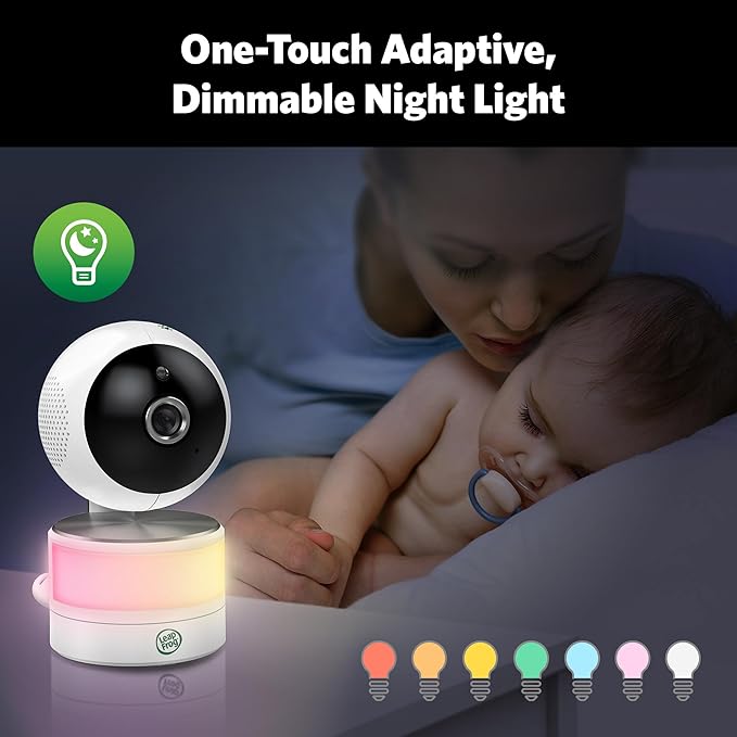 LeapFrog 2-Camera Color Night Vision Video Baby Monitor with 7" HD 1080p, Split Screen, 360 Pan & Tilt, 8X Zoom, Night Light, Humidity & Temperature Sensor, Up to 1000ft Long Range: LF920-2HD