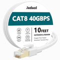 Jadaol Cat 8 Ethernet Cable 10 ft, 40Gbps 2000MHz Flat RJ45 S/FTP LAN Patch by Jadaol