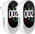 LSENLTY Carbon Monoxide Detectors Plug in, 3-in-1 CO Detector (Temp, Humidity and CO Gas), HD Color Screen Carbon Monoxide Detectors with Remind Function and Selftest Function for Hotel RV, 2 Pack