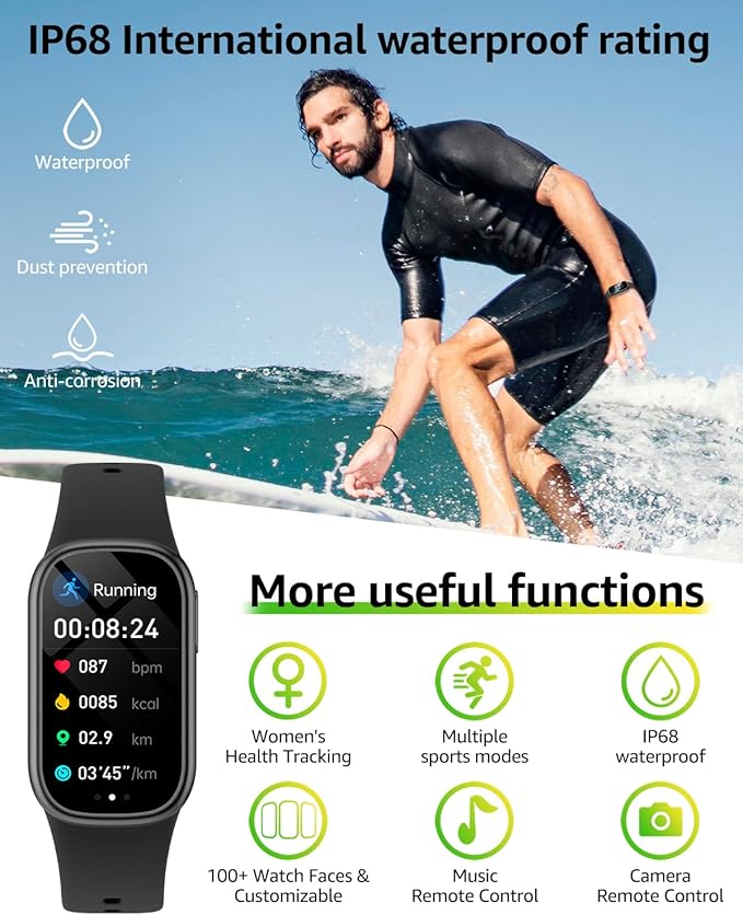 BUTFORFIT Fitness Tracker (Answer/Make Call), Smart Watch with 1.47" HD Touch Display, 130+ Sport Modes Activity Tracker with Sleep Monitor, IP68 Waterproof Tracker for Android&iPhone Women Men
