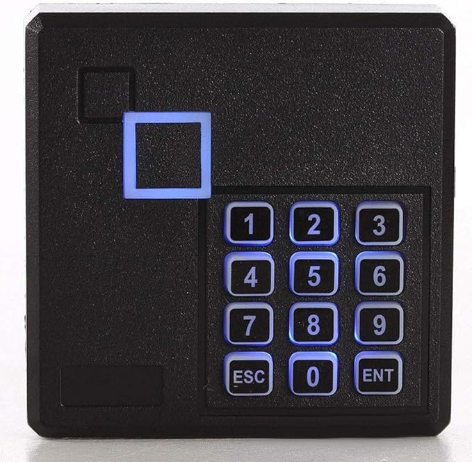 MENGQI-CONTROL 2 Doors Smart Access Control for Fire Exit Door Rim Exit Devices with Push Bar Electric Strike Lock RFID Keypad Reader 110V Power Supply Box Keychains Cards(Phone APP Remote Open Door)
