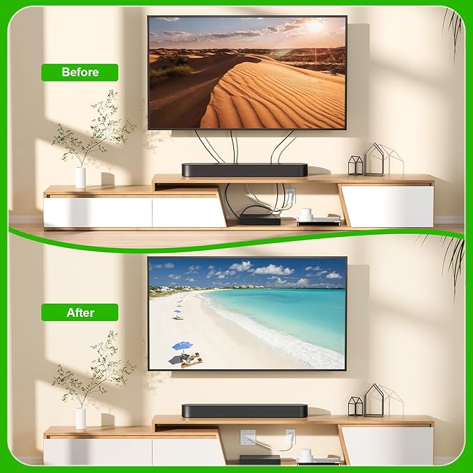 in Wall Cable Management Kit with Brush Wall Plate,AC Outlets & USB Ports,9ft Cord,Hide Cords Recessed Wall Outlet for TV Cable Management,HDMI Cables and Home Theater Systems