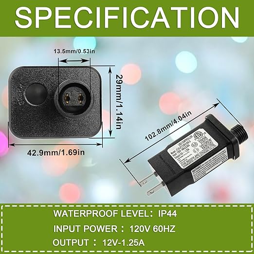 SIGANDG 12V 15W LED Transformer Replacement Class 2 Power LED Controller with 8 Modes Supply for Christmas String Light Inflatable Decorations IP44 Waterproof Low Voltage Transformer(2 Pcs)