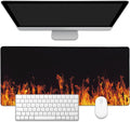 EOBKLAX Fire Flames Large Gaming Mouse Pad,Waterproof Desk Mat for Desktop,Non-Slip Rubber Base Mousepad with Stitched Edges for Laptop Office and Home 35.4X15.7 Inch