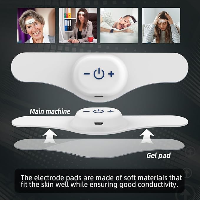 Electric Headache Migraine Relief Head Massager Rechargeable TENS Units Digital Pain Relieve Device Head Cap Prophylactic Treatment for Migraine Headband for Deep Relaxation and Stress Relief