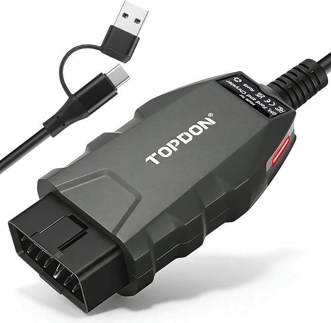 TOPDON 3-in-1 High-Speed USB OBD2 Adapter for FORScan, RLink J2534 Reprogramming Tool for GM/Ford/Chrysler, J2534 Pass-Thru Programmer, OEM Diagnostic Tool, Supports J2534/CAN FD, RLink X3