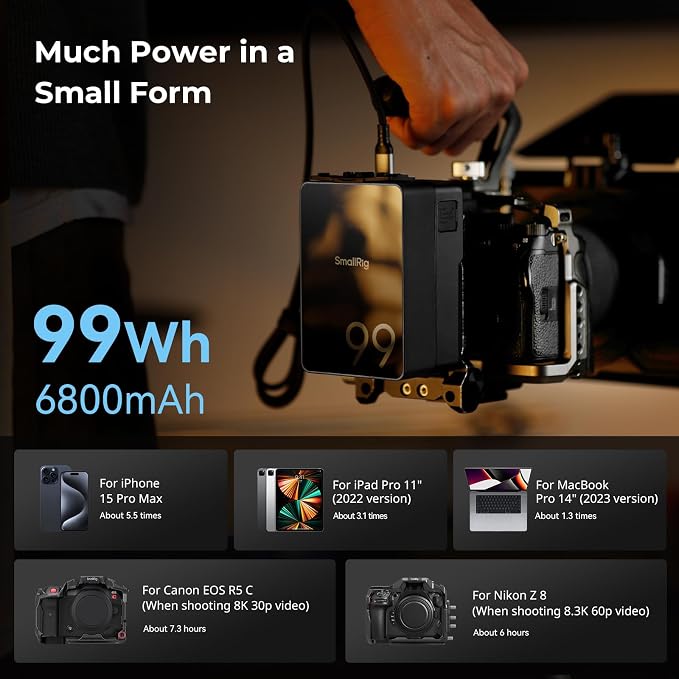SMALLRIG V Mount Battery, 99Wh / 6800mAh V Mount Battery - Image 7
