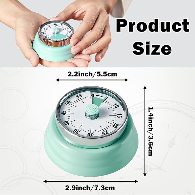 KwonfaiDelil 60-Minute Magnetic Visual Timer, Silent Operation and No Battery Needed, Time Management Tools for Kitchen, Homeschool Desk, Office Meetings & Home Learning Timer (Green)