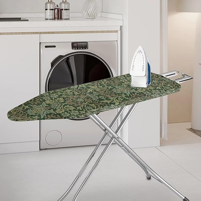 ZCFYGDX Breathable Ironing Board Cover Decor, Resist Scorching & Staining, 15x48 Wear & Soil Resistant Covers, Elastic Edges,3 Fasteners,Anti-Scorch Polyester Fabrics William Morris Prints