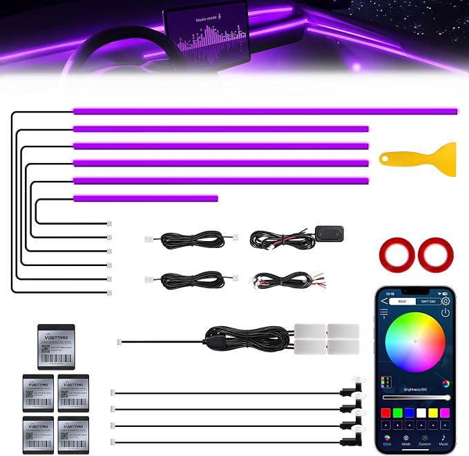 RGB Acrylic Interior Car LED Strip Light by MAODANER