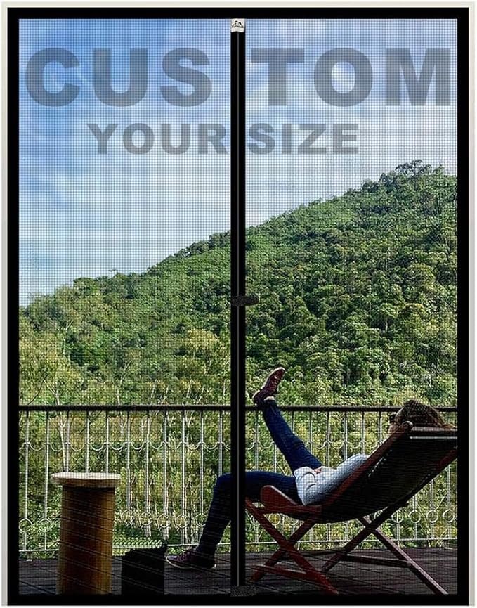 Yotache Custom Magnetic Screen Door, Left Right Side Opening Door Mesh with Magnets for Patio, Balcony, Front Door