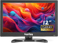 Suprlipy 12 inch FHD Small IPS Monitor LCD Display Screen 1920x1080 60Hz 16:9 with BNC VGA AV Input Built-in Lounspeakers for CCTV Security Camera DVR PC RasPi