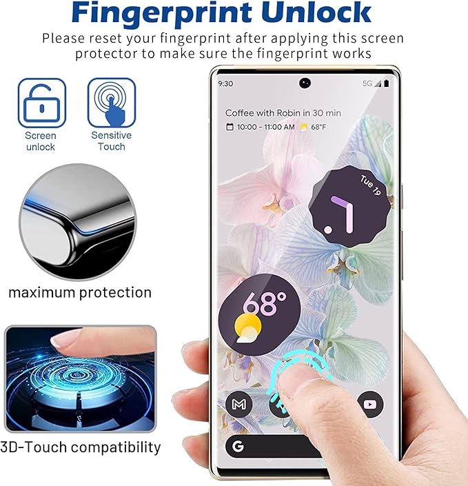 for Google Pixel 6 Pro Screen Protector, 9H Tempered Glass, Ultrasonic - Image 4