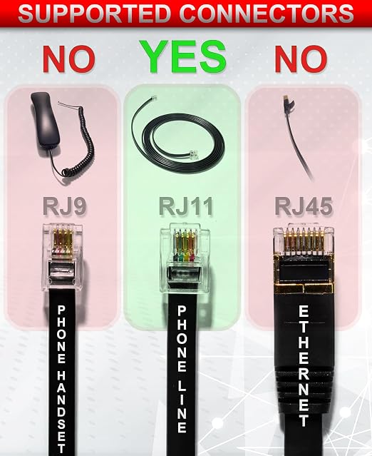 Phone Splitter for Landline, RJ11 Phone Jack Splitter 2-Way Adapter, Telephone - Image 4