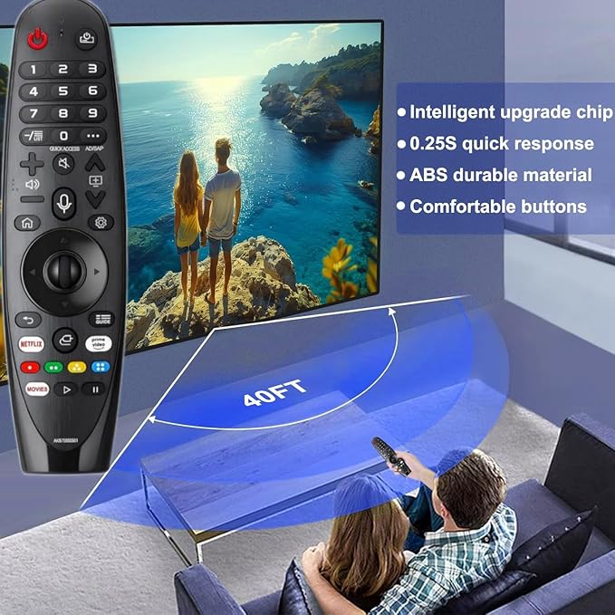 Remote Replacement Control compitable with LG Smart TV Magic Remote, AKB7585501 Universal Compatible with All Models for LG TV（NO Voice Function No Pointer Function）