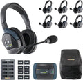 EARTEC HUB7D Ultralite-HD 7 Person Full Duplex Wireless Intercom Headset Communication System, Dual Ear Headsets, Up to 1000ft Range, U.S. Company