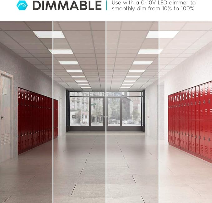 2x4 FT LED Light Flat Panel, 30-72W, 5 CCT 3K | 3.5k | 4K | 5K | 6.5K, Dimmable Recessed Drop Ceiling Lights, 3750/5000/6250/7500/9000 Lumen, Lay in Fixture for Commercial 120-277V, ETL DLC(6 Pack)