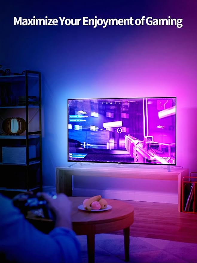 KANTUTOE LED Lights for TV, 23ft Backlights for 75-100in TV, RGB Backlight with Music Sync Bluetooth APP and Remote Control, USB Powered LED Strip for Bedroom Home Decor
