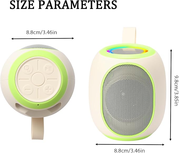 Portable Bluetooth Speaker – 8W HD audio quality, TWS stereo pairing, LED light show, compact and portable, suitable for outdoor use, can be used in cars, travel and parties, a cool teen gift(Beige)