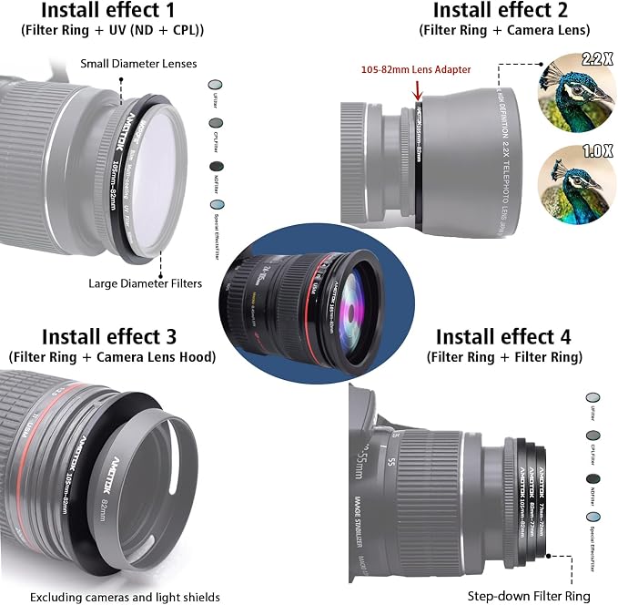 105mm Lens to 82mm Camera Lens Adapter, 105mm to 82mm Filter Step-Down Ring - Image 6
