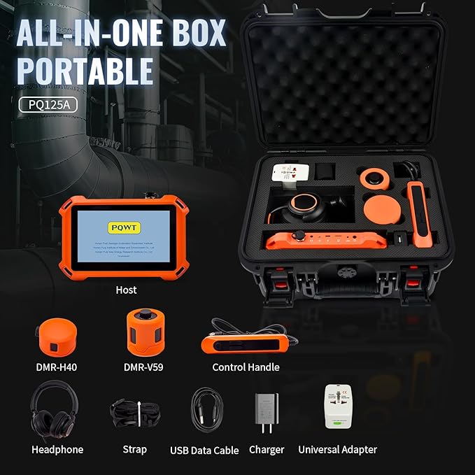PQWT 125A Underground Water Leak Detector, Indoor Wall & Ground Water Pipe Leak Detection